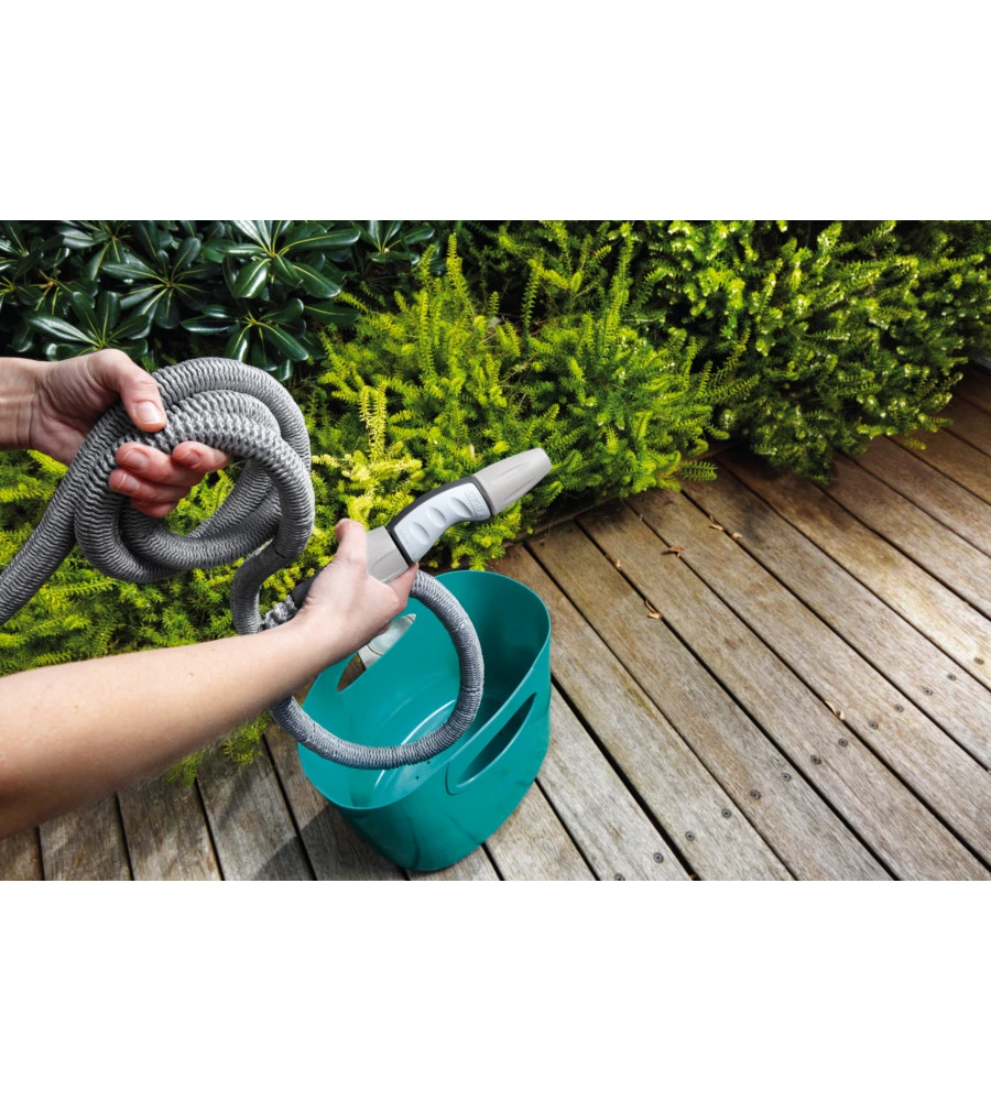 KIT TUBO AUTO ESTENSIBILE G.F. "AQUAPOP" AZZURRO 15 M
